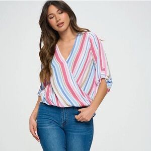 WEST KEI ALEXA SURPLICE BLOUSE size M